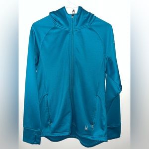 Teal Spyder zip-up hoodie